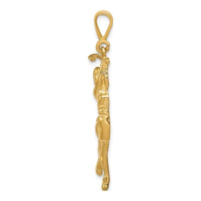 14K Yellow Gold Female Golfer Pendant – view 3