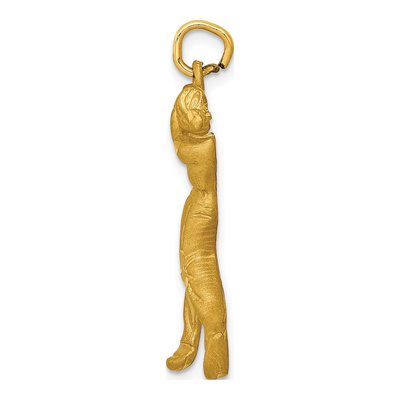 14K Yellow Gold Male Golfer Pendant – view 2