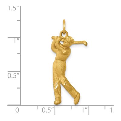 14K Yellow Gold Male Golfer Pendant – view 4