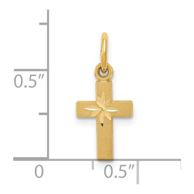 14K Yellow Gold Tiny Cross Pendant – view 5