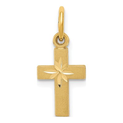 14K Yellow Gold Tiny Cross Pendant