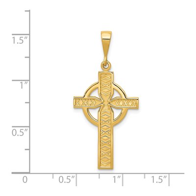 14K Yellow Gold Celtic Cross Pendant – view 4
