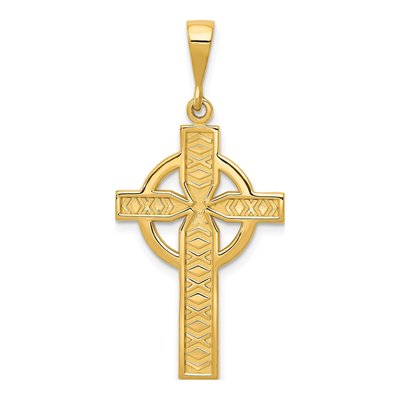 14K Yellow Gold Celtic Cross Pendant