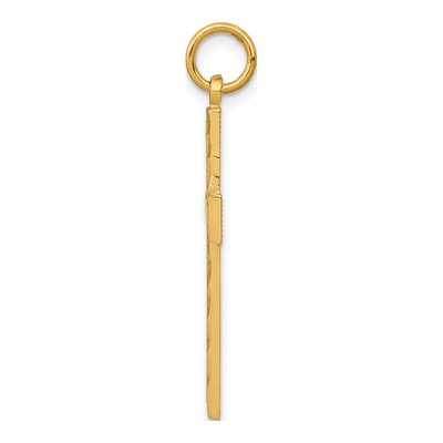 14K Yellow Gold Diamond-Cut Cross Pendant – view 3