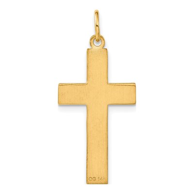 14K Yellow Gold Diamond-Cut Cross Pendant – view 4