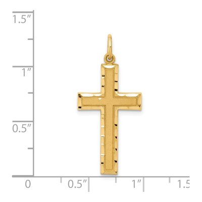 14K Yellow Gold Diamond-Cut Cross Pendant – view 5