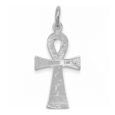 14K White Gold Ankh Cross Pendant – view 5