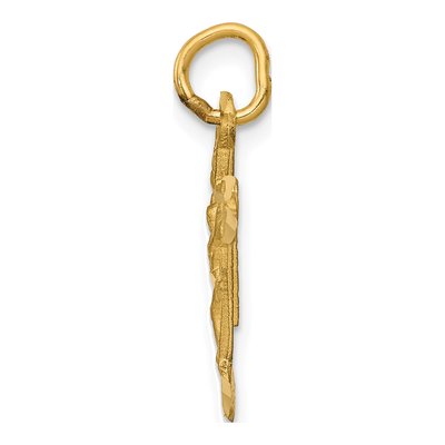 14K Yellow Gold INRI Diamond-Cut Crucifix Charm – view 3