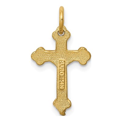 14K Yellow Gold INRI Diamond-Cut Crucifix Charm – view 5