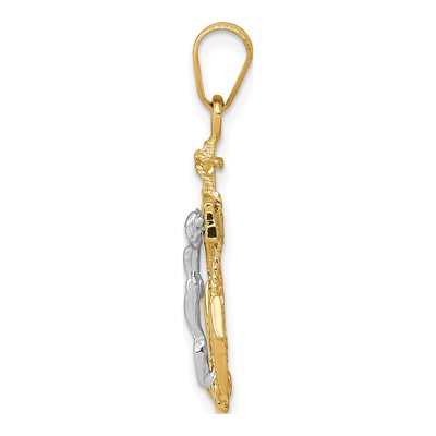 14K Two-Tone Gold Mariners Cross Pendant – view 3