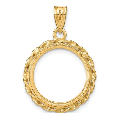 14K Yellow Gold Twisted Wire Coin Bezel Coin Bezel – view 4