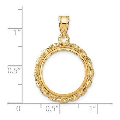 14K Yellow Gold Twisted Wire Coin Bezel Coin Bezel – view 5