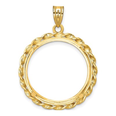 14K Yellow Gold Twisted Wire Coin Bezel Coin Bezel – view 4