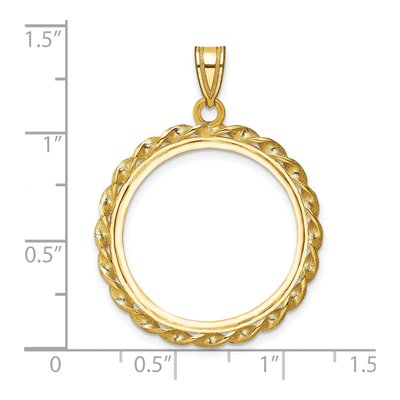 14K Yellow Gold Twisted Wire Coin Bezel Coin Bezel – view 5