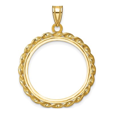 14K Yellow Gold Twisted Wire Coin Bezel Coin Bezel