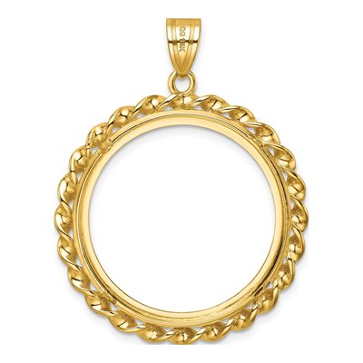 14K Yellow Gold Twisted Wire Coin Bezel Coin Bezel – view 4