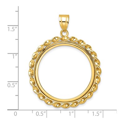 14K Yellow Gold Twisted Wire Coin Bezel Coin Bezel – view 5