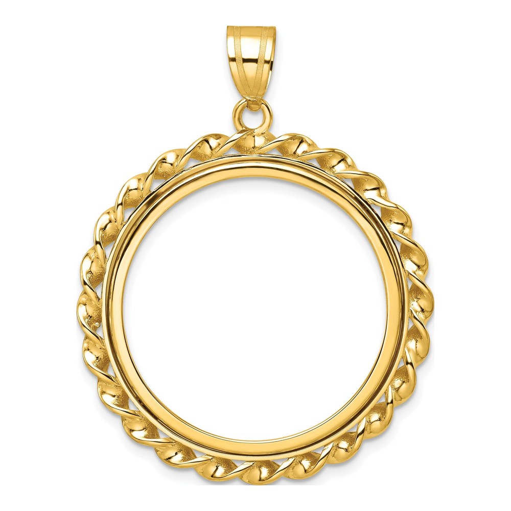 14K Yellow Gold Twisted Wire Coin Bezel Coin Bezel