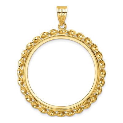 14K Yellow Gold Twisted Wire Coin Bezel Coin Bezel – view 3