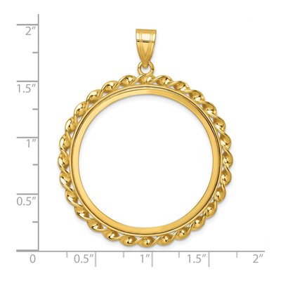 14K Yellow Gold Twisted Wire Coin Bezel Coin Bezel – view 4