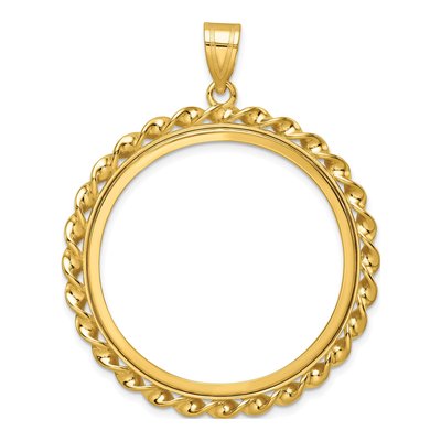 14K Yellow Gold Twisted Wire Coin Bezel Coin Bezel