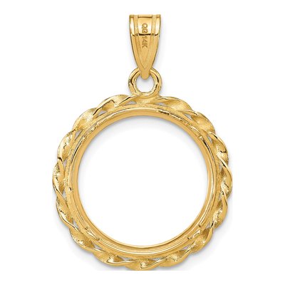 14K Yellow Gold Coin Bezel Pendant – view 4
