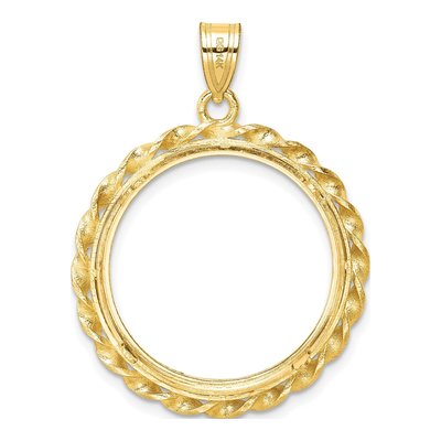 14K Yellow Gold Coin Bezel Pendant – view 4