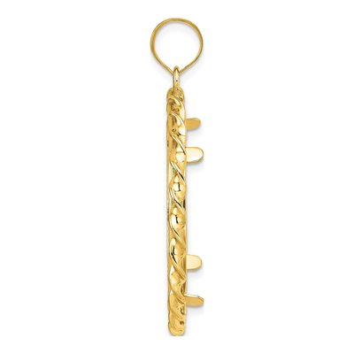 14K Yellow Gold Diamond-Cut Coin Bezel Pendant – view 2