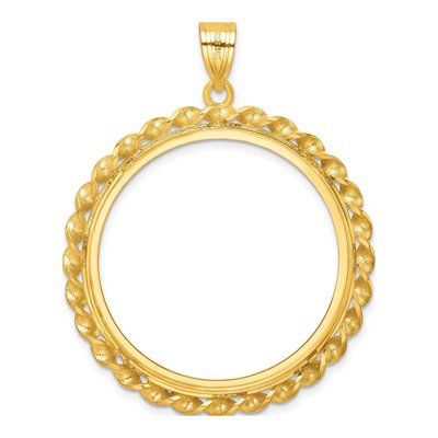 14K Yellow Gold Coin Bezel Pendant – view 3