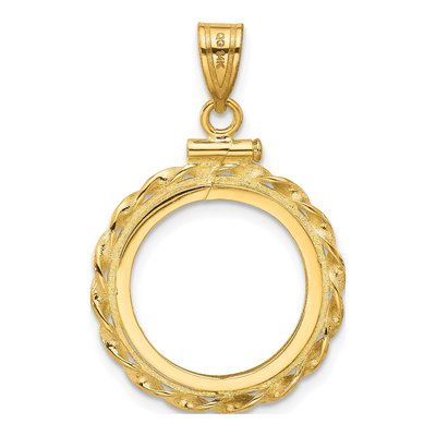 14K Yellow Gold Screw Top Coin Bezel Coin Bezel – view 4