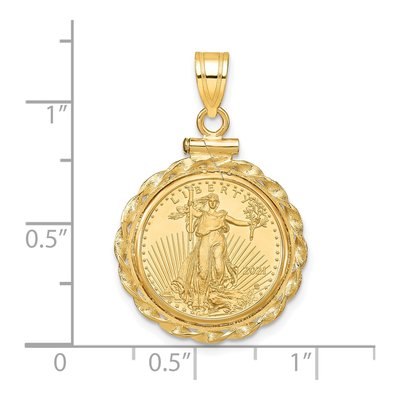 14K Yellow Gold Twisted Bezel for 10oz American Eagle Pendant – view 2