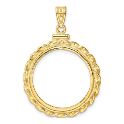 14K Yellow Gold Twisted Coin Bezel Coin Bezel – view 4