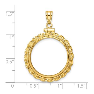 14K Yellow Gold Twisted Coin Bezel Coin Bezel – view 5