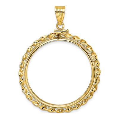 14K Yellow Gold Screw Top Coin Bezel Coin Bezel – view 3