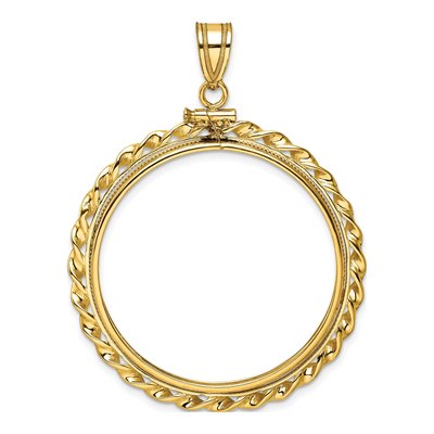 14K Yellow Gold Screw Top Coin Bezel Coin Bezel