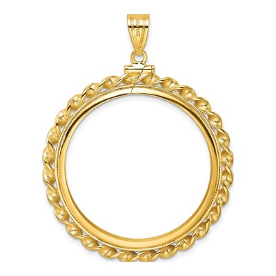 14K Yellow Gold Screw Top Coin Bezel Coin Bezel – view 3