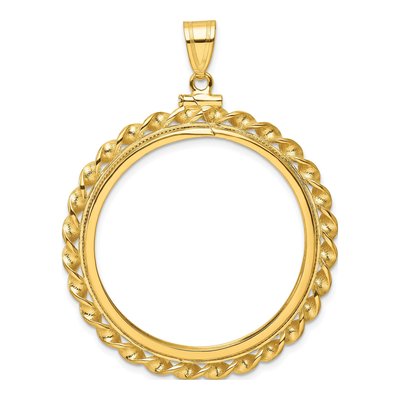14K Yellow Gold Screw Top Coin Bezel Coin Bezel