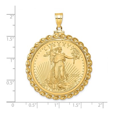 14K Yellow Gold Screw-Top Coin Bezel Pendant – view 2