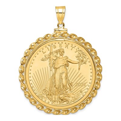 14K Yellow Gold Screw-Top Coin Bezel Pendant