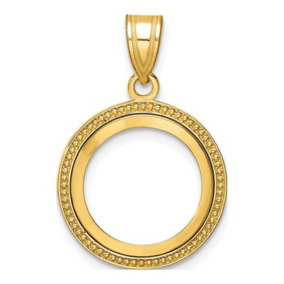14K Yellow Gold Coin Bezel for 20oz Coin Bezel