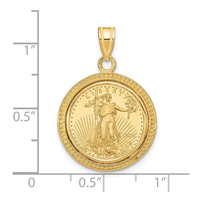 14K Yellow Gold American Eagle Coin Bezel Pendant – view 2