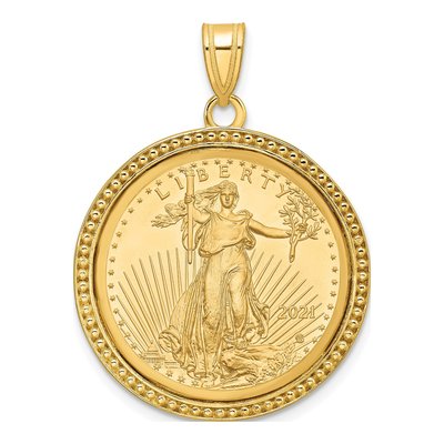 14K Yellow Gold 4oz American Eagle Coin Pendant