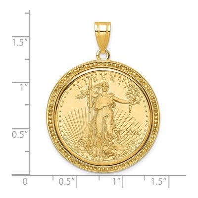 14K Yellow Gold Coin Bezel Pendant – view 2