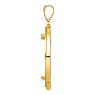 14K Yellow Gold Prong Coin Bezel Coin Bezel – view 2