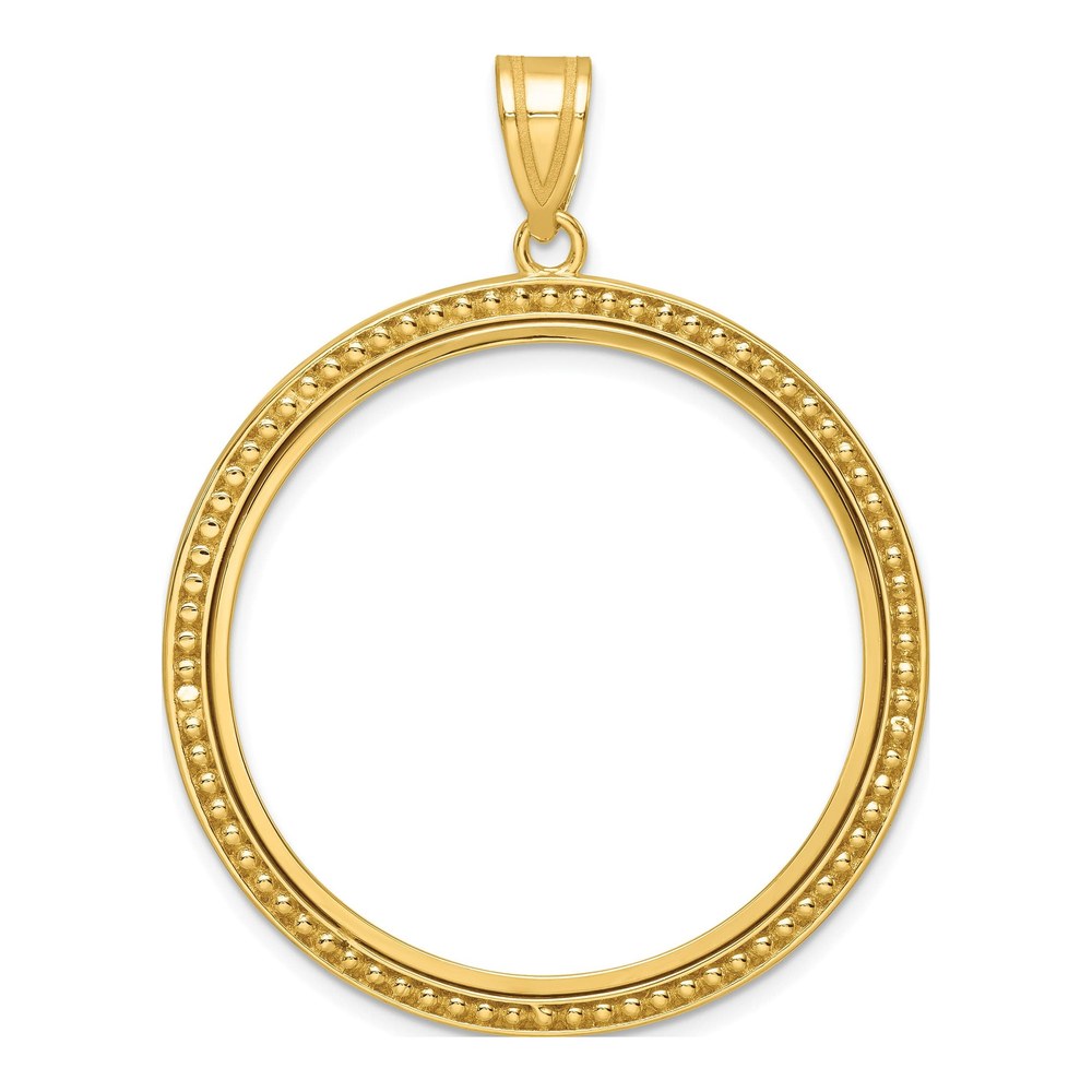 14K Yellow Gold Prong Coin Bezel Pendant