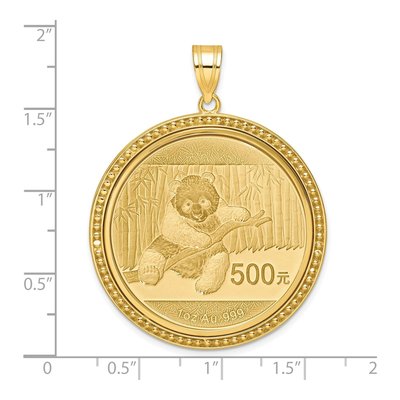 14K Yellow Gold Panda Coin Bezel Pendant – view 2
