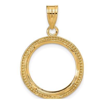 14K Yellow Gold Coin Bezel Pendant – view 4