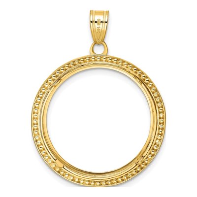 14K Yellow Gold Coin Bezel for 4oz Eagle Pendant – view 4