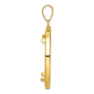 14K Yellow Gold Coin Bezel Pendant – view 3