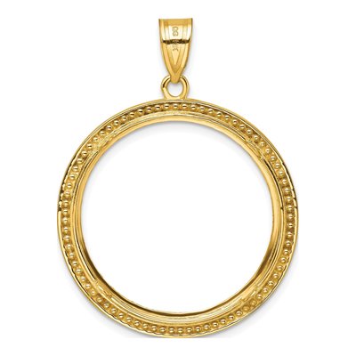 14K Yellow Gold Coin Bezel Pendant – view 4